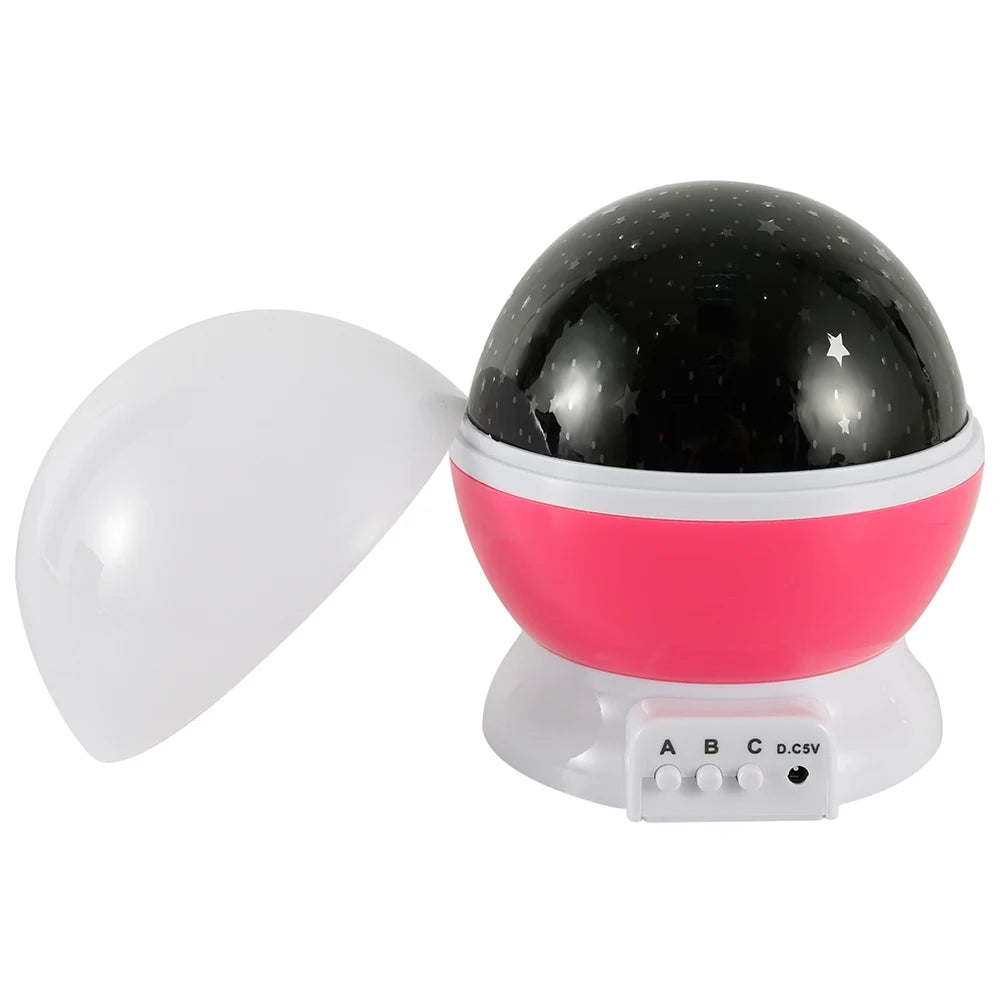 מקרן כוכבים וירח מסתובב - יוצר אווירה קסומה ומרגיעה בחדר הילדים